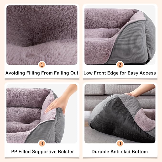 MIXJOY Dog Beds for Small Dogs, Cat Beds for Indoor Cats Washable, Calming Pet - Image 3