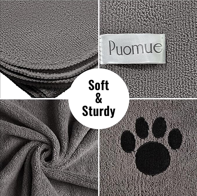 3 Pack Microfiber Dog Towels for Drying Dogs, Super Absorbent and Soft Pet - Image 2