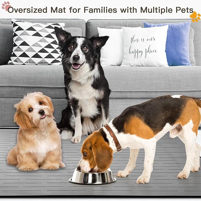 Largest Dog Food Mat, Thinken Waterproof Non-Slip XXXL Pet Feeding Mat - Image 7