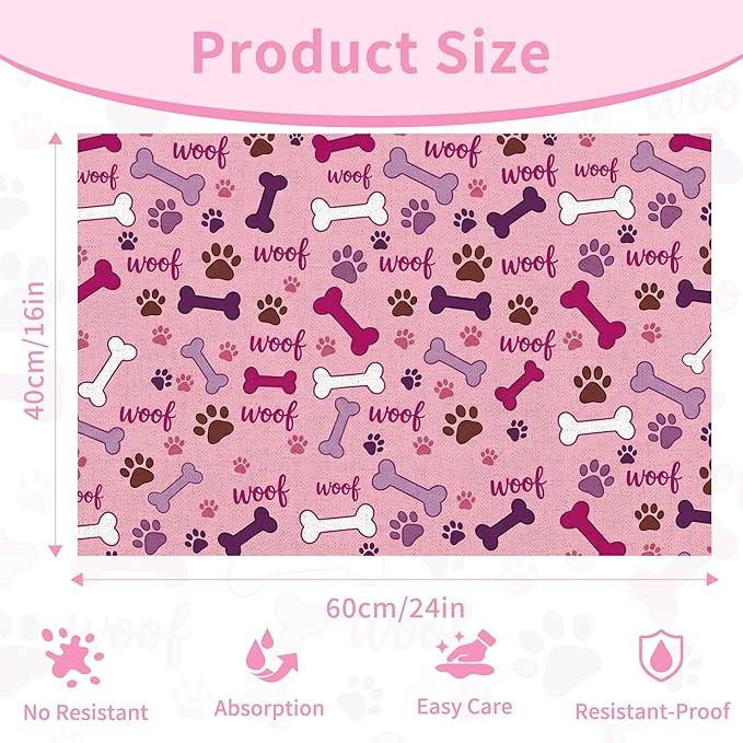 Dog Feeding Mat 24 x 16 Inch, Waterproof Non Slip Rubber Pet Bowl Pad Mat - Image 2