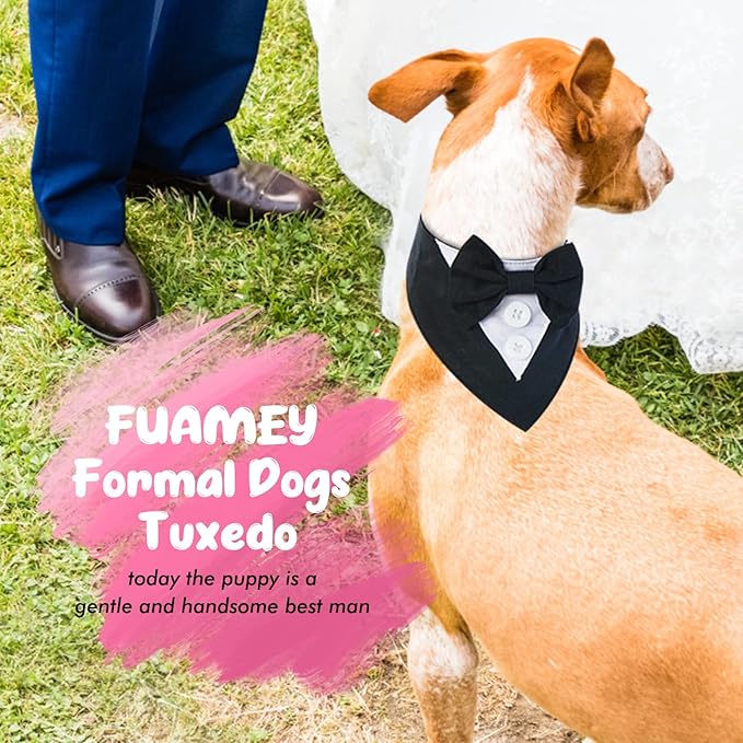 FUAMEY Dog Tuxedo for Large Dogs, Dog Formal Suit Dogs Attire Pet Bow Tie Puppy - Image 4