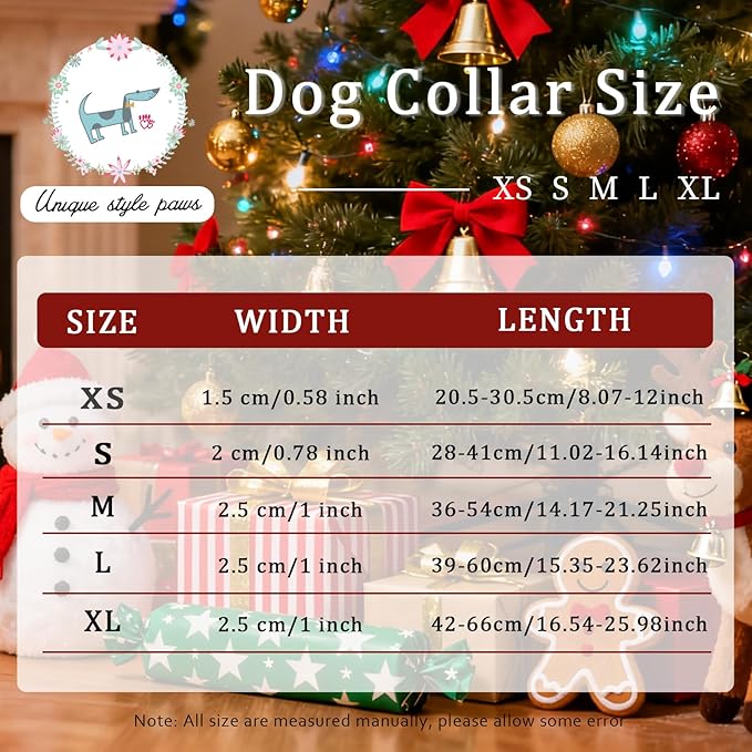 Unique Style Paws Christmas Dog Collar, Lightweight & Adjustable Pet Collar - Image 6