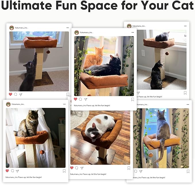 FUKUMARU Cat Scratching Post, Retro-Style Tall Scratch Posts - Image 8