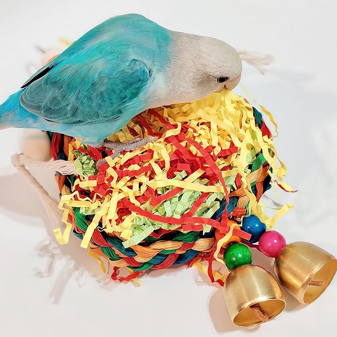 Parakeet Toys, Natural Sola Balls and Shredding Hanging Chewing Toy, Bird Toys - Image 4