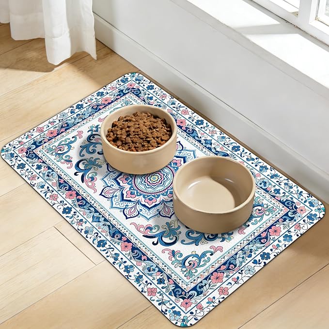 Dog Food Mat for Bowls, Absorbent Quick Dry Dog Cat Mats for Food and Water - Image 9