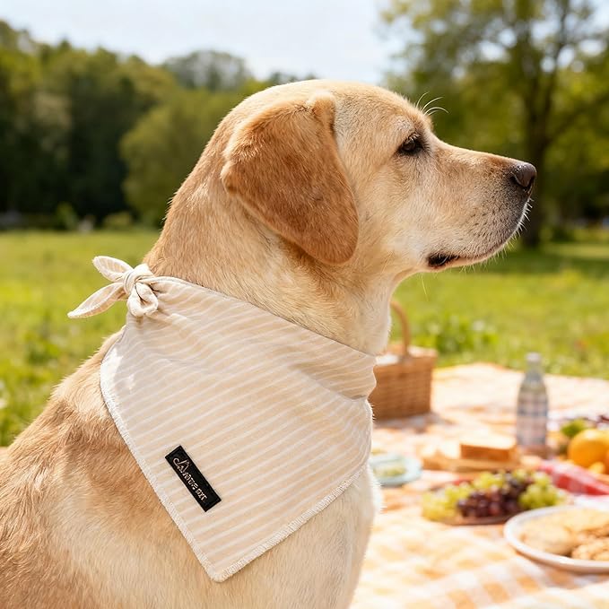 ARING PET Summer Dog Bandana-Cute Khaki Dog Bandanas, Comfortable Pet Scarf - Image 4
