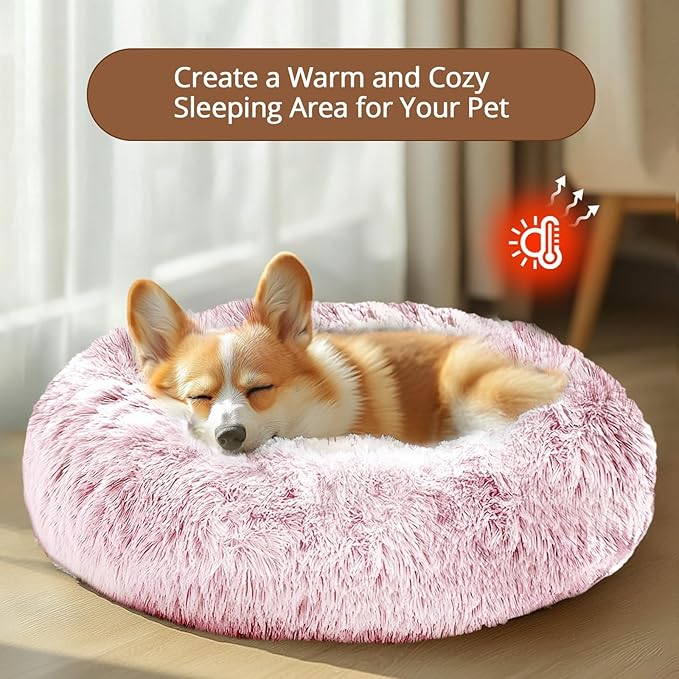 JOLLYVOGUE Calming Dog Bed Large Size Dog, Anti-Anxiety Donut Large Pet Bed - Image 4
