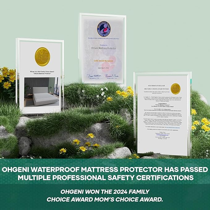 OhGeni 100% Waterproof Mattress Protector, California King-Gray, Fits 6"-20" - Image 8