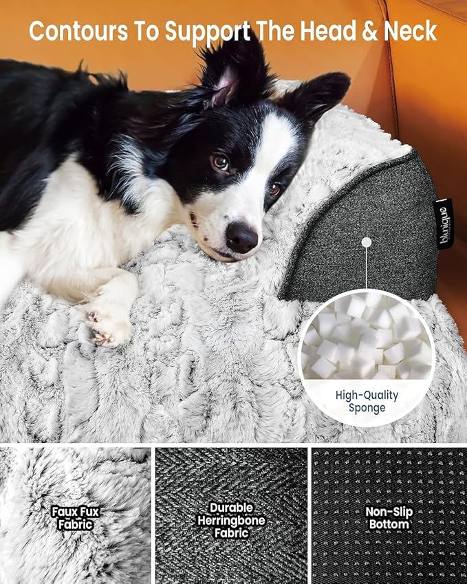Calming Small Dog Bed for Couch, 35 x 31 inch Removable Couch Cover for Dogs - Image 2