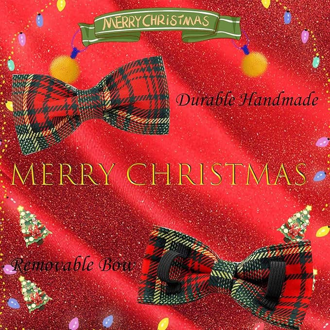 Dog Collar - Thanksgiving Turkey Dog Collar Bowtie Gift Soft Bow Adjustable - Image 4