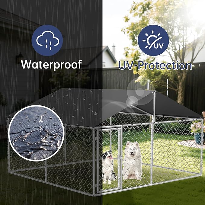 Petonly Outdoor Dog Enclosure Heavy Duty Dog Kennel House Mesh Dog Big Cage Pet - Image 5