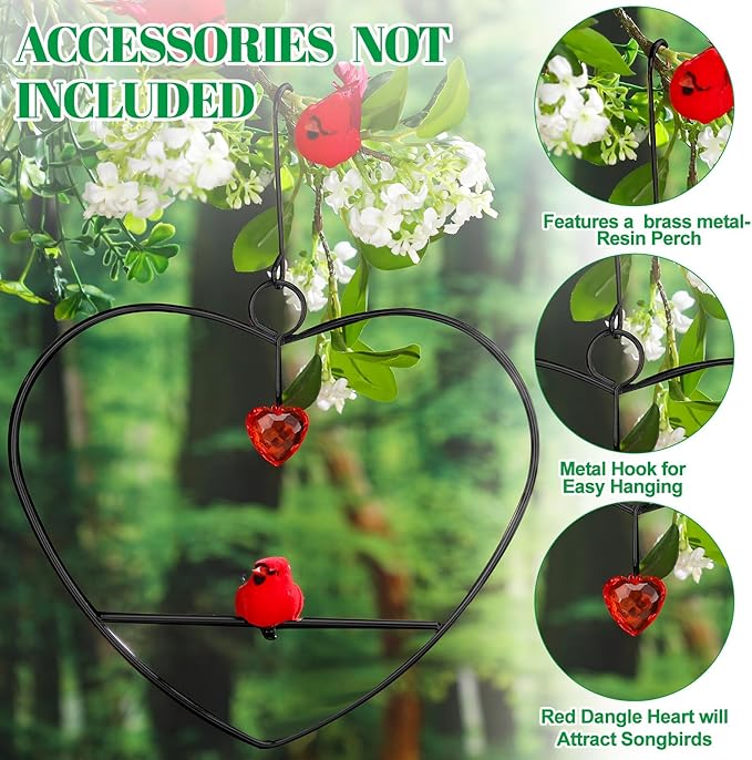 LemonRoad Hummingbird Swing, Tweet Heart Birdie Swing, Copper Hummingbird Perch - Image 3