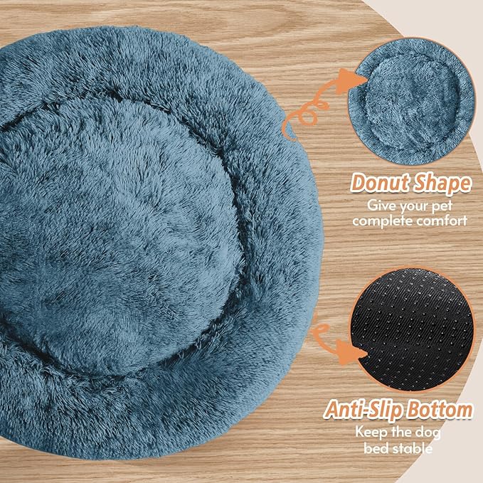 JOLLYVOGUE Calming Dog Bed Large Size Dog, Anti-Anxiety Donut Large Pet Bed - Image 3