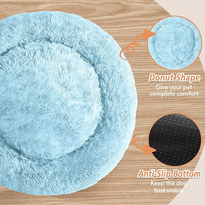 JOLLYVOGUE Calming Dog Bed Medium Size Dog, Anti-Anxiety Donut Medium Pet Bed - Image 3