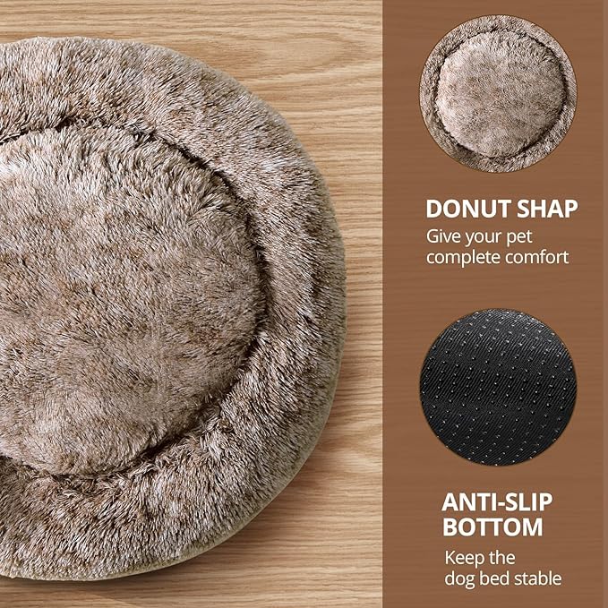 JOLLYVOGUE Calming Dog Bed Large Size Dog, Anti-Anxiety Donut Large Pet Bed - Image 3