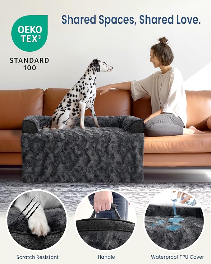 Calming Large Dog Bed for Couch, 41 x 37 inch Removable Couch Cover for Dogs - Image 2