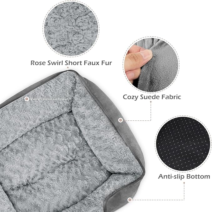 INVENHO Medium Dog Bed Rectangle Washable Orthopedic Soft Calming Sleeping - Image 4