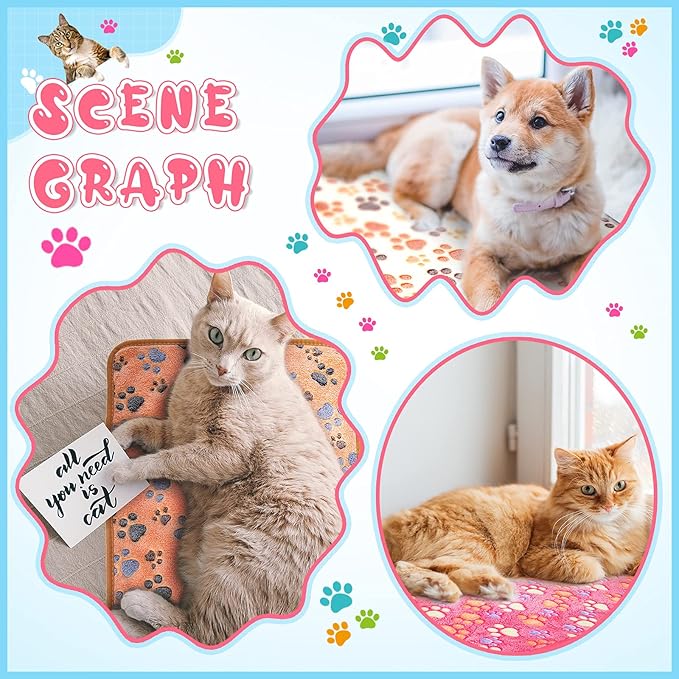 Tatuo 4 Pcs Dog Blanket for Pet Cat Blankets Indoor Puppy Teething Stuff Toys - Image 7