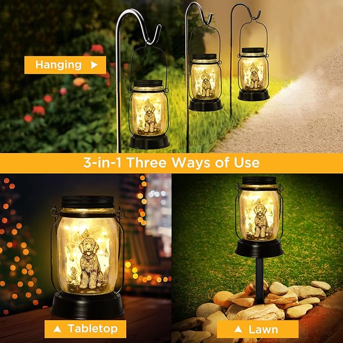 kyoryuger Goldendoodle Gifts for Women/Men Poodle Solar Lanterns Dog Mom - Image 5