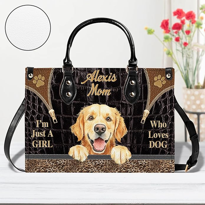 Personalized Pet Mom Leather Handbag – Custom Name Dog Cat Photo Purse - Image 8