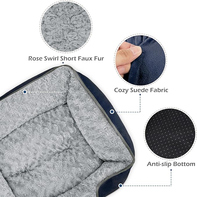 INVENHO Medium Dog Bed Rectangle Washable Orthopedic Soft Calming Sleeping - Image 4