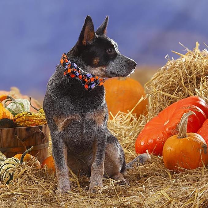 Halloween Dog Collar, Pet Collar Bow Plaid Puppy Collars Girl Boy Holiday Pet - Image 5