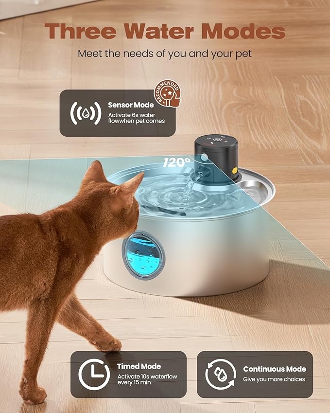 Cat Water Fountain Wireless Cordless: Cat Fountain Battery Operated - Image 5