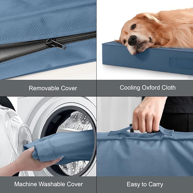 Outdoor Dog Bed for Medium Dogs, Waterproof Dog Crate Mat Orthopedic Egg Crate - Image 6