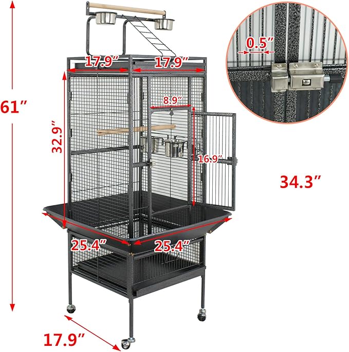 SUPER DEAL PRO 61-inch 2in1 Large Bird Cage - Image 4