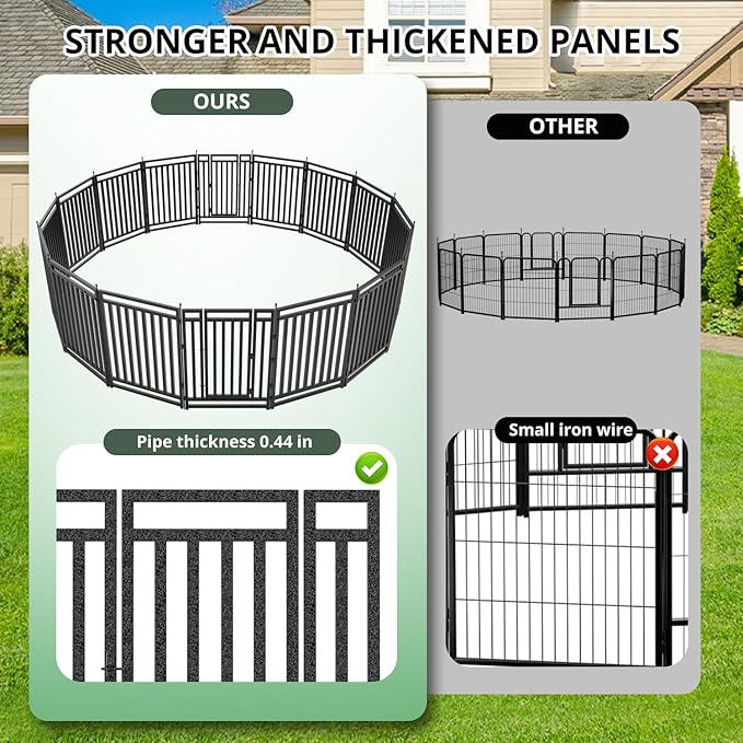 Dog Fence Outdoor for Yard Indoor Dog Playpen 40" Height 40 Panels Portable Dog - Image 2