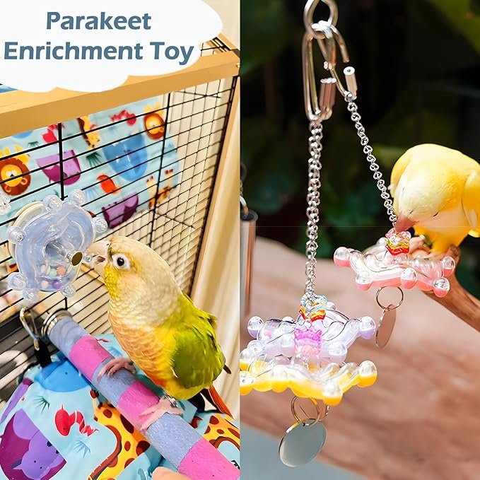 Bird Toys for Parakeets, Colorful Parakeet Toys Wheel, Interactive Spinner - Image 7