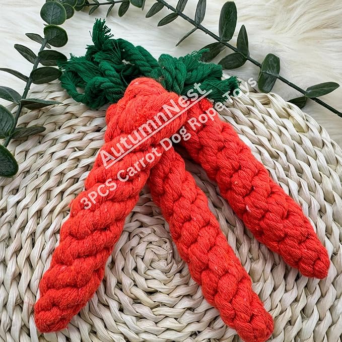 3PCS Orange Woven Pet Chew Set, Puppy Teething Chews, Dog Chew Treats, Cat - Image 8