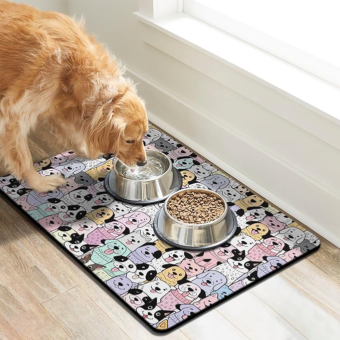 Pet Feeding Mat for Floors Waterproof Dog Mat for Food and Water Absorbent - Image 7
