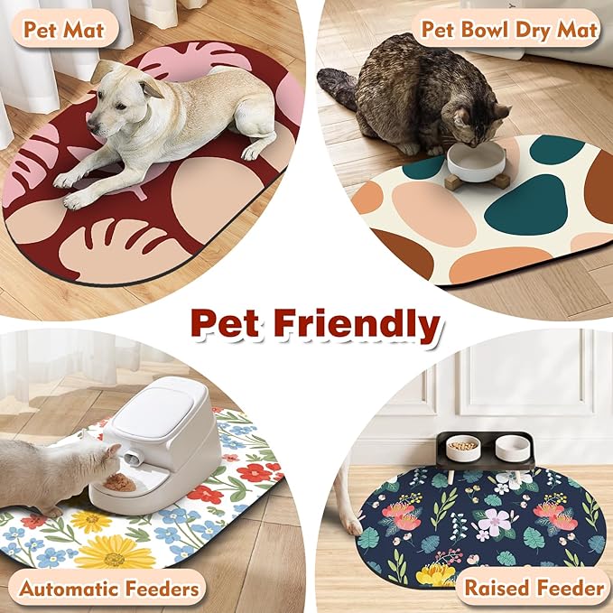 Cat Food Mat 24''x16'', Absorbent Cat Mats - Image 6