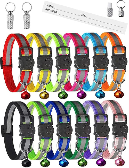 14 Pack Set Kitten Collars Breakaway by ExtodryPremiumCatCollarswithbell