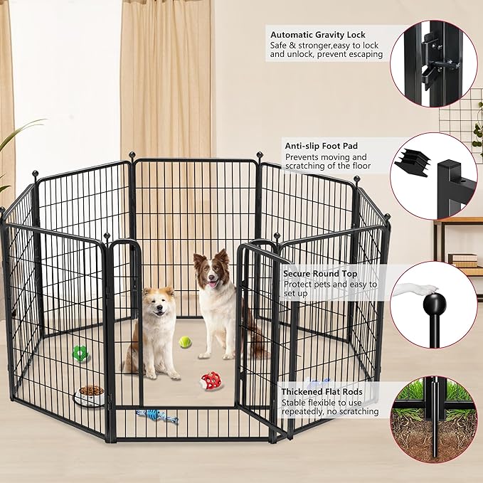 Dog Playpen Outdoor 40 inch 16 Panels Indoor Dog Pen - Image 5