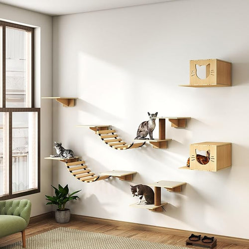 12-Pc Cat Wall Shelves, Cat Wall Furniture Set - Image 2