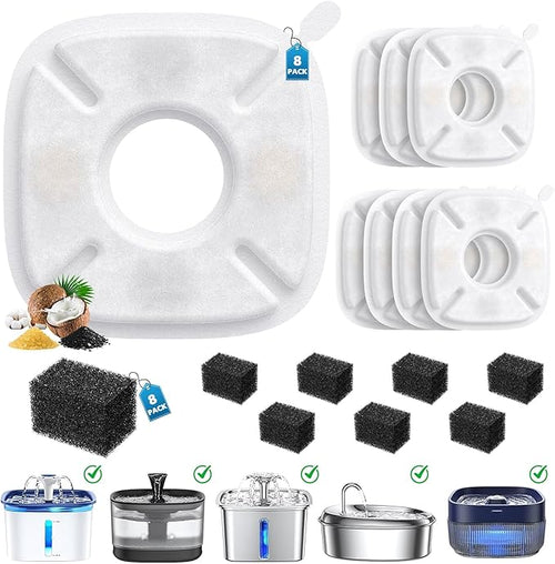 16 Pcs Cat Water Fountain Filters by Beckacher