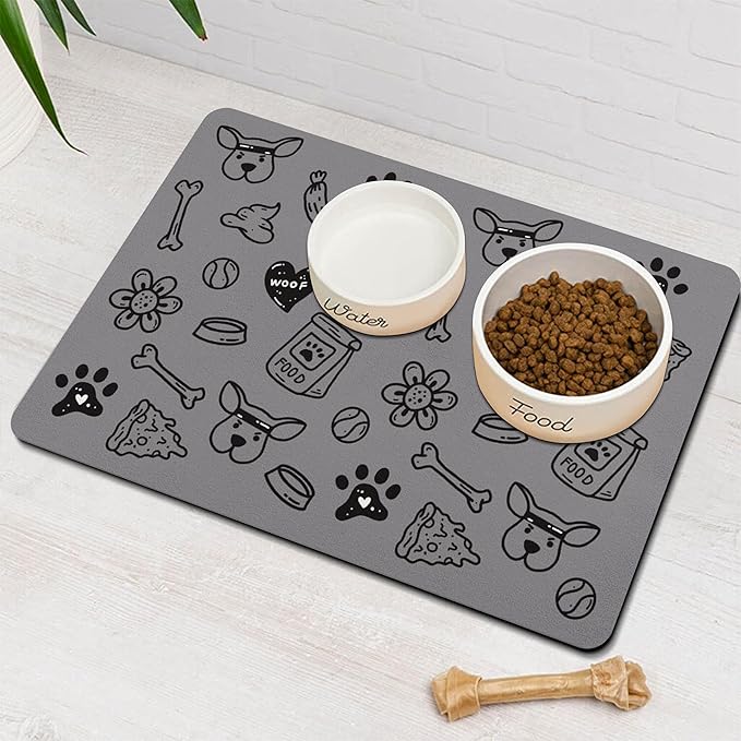 Pet Feeding Mat for Floors Waterproof Dog Mat for Food and Water Absorbent - Image 8