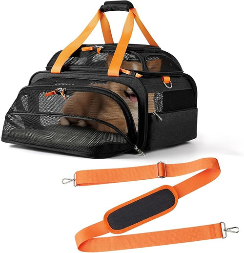 18x13.5x9 TSA Approved top and 1 Side Expandable pet Carrier by pidipiti