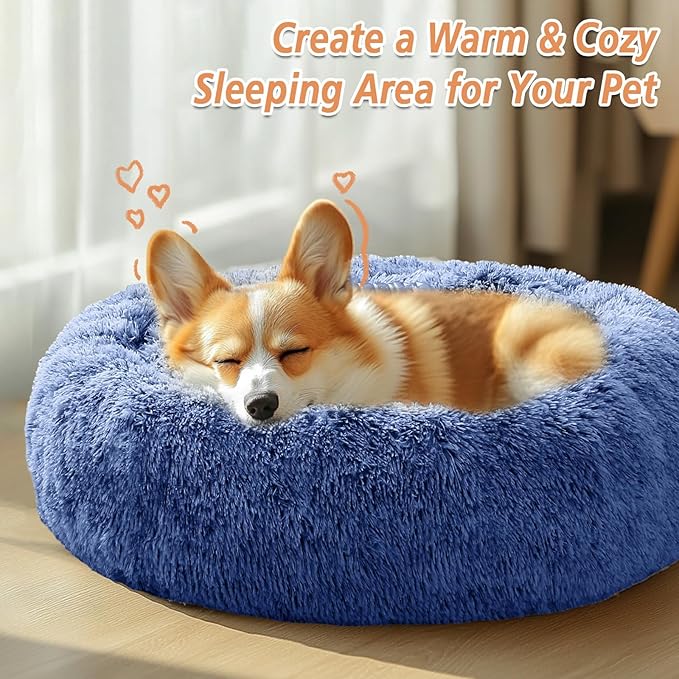 JOLLYVOGUE Calming Dog Bed Large Size Dog, Anti-Anxiety Donut Large Pet Bed - Image 5