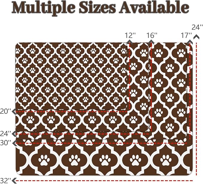 Dog Food Mat 12X20 Inch Pet Feeding Absorbent Mats - Image 4
