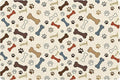 Dog Feeding Mat 24 x 16 Inch, Neutral Paw Bone Woof Dog Placemat Absorbent by Romart