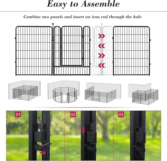 Dog Playpen 40 inch 22 Panels Indoor Outdoor Dog Pen - Image 6