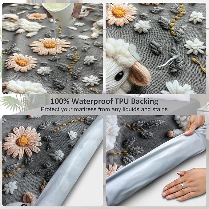 Twin Mattress Protector Waterproof, Fitted Sheet Style Breathable Mattress Cover - Image 2