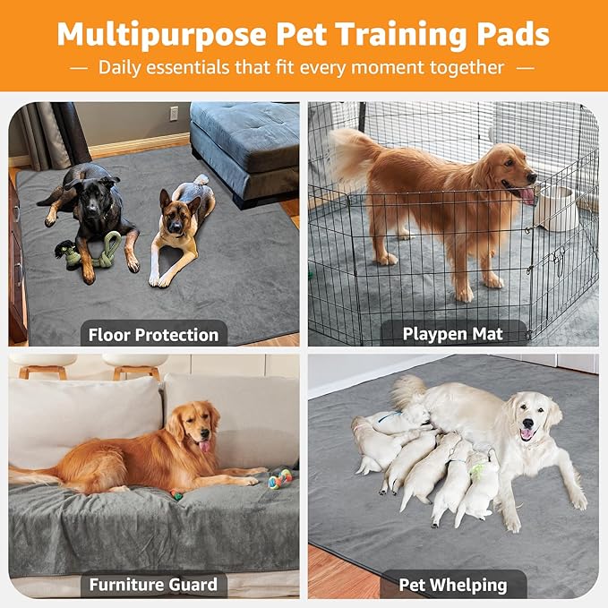Washable Dog Pee Pads 36x48 2Pack Reusable Whelping Pads, Absorb Dog Mats - Image 9