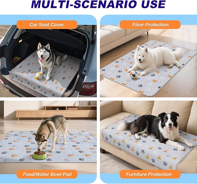 Washable Pee Pads for Dogs, 4 Pack Absorbent Reusable Training Dog Pads Pet - Image 5