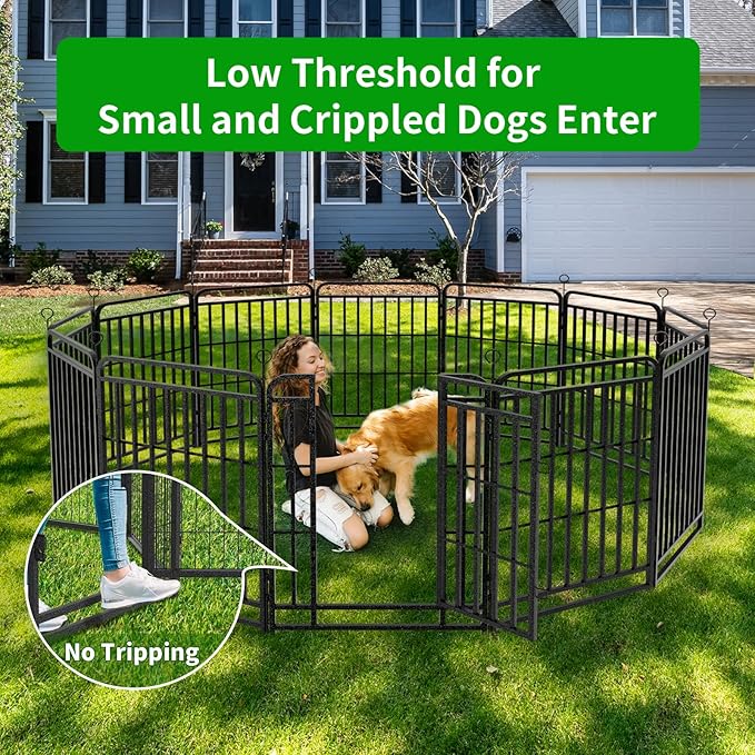Heavy Duty Dog Playpen: 24 Steel Panels 40" Height, Square Steel Pipe - Image 3