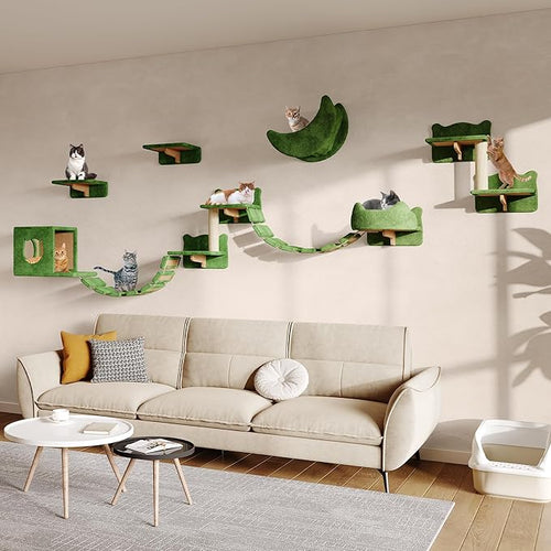 13-in-1 Cat Wall Shelves, Wall Mounted Cats Furniture Set by Homiflex