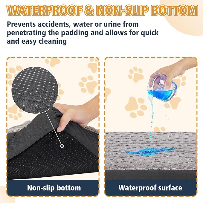 Orthopedic Dog Crate Bed – Waterproof Plush Pet Mattress - Image 7
